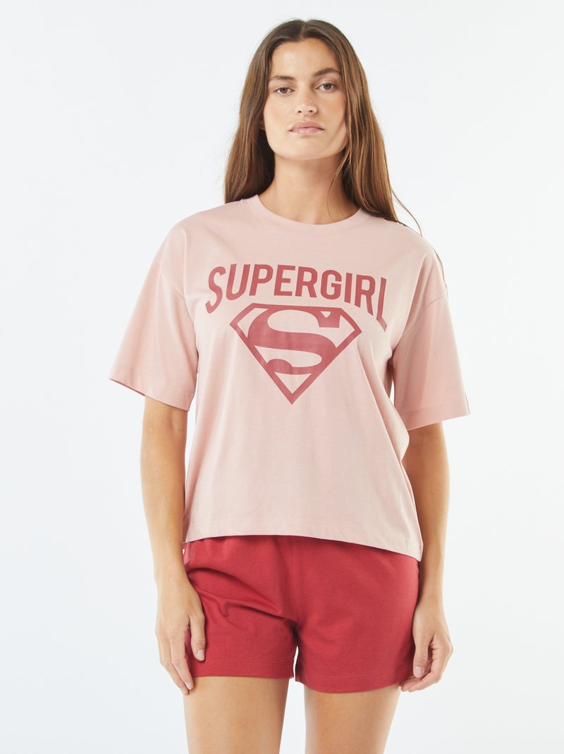 Pigiama corto con stampa 'Superman' - 2 pezzi Rosa - Kiabi