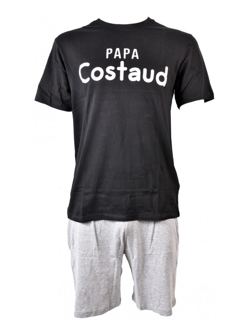Pigiama Corto COTONE Nero Grigio - Kiabi