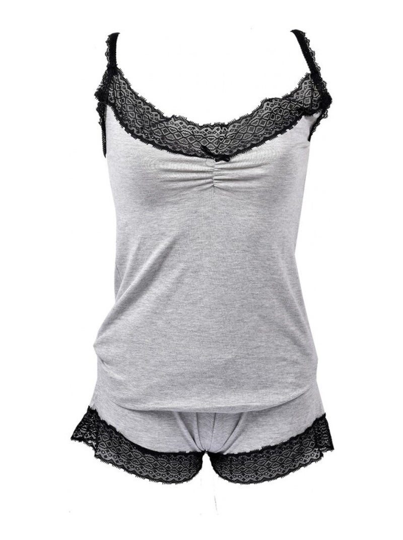 Pigiama Corto Donna TWINDAY in Cotone Grigio - Kiabi