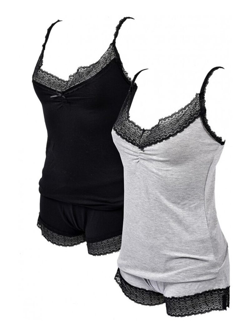 Pigiama Corto Donna TWINDAY in Cotone Grigio - Kiabi