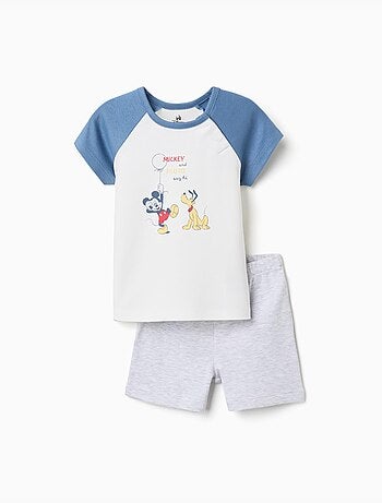 Pigiama corto in cotone con Mickey & Pluto
