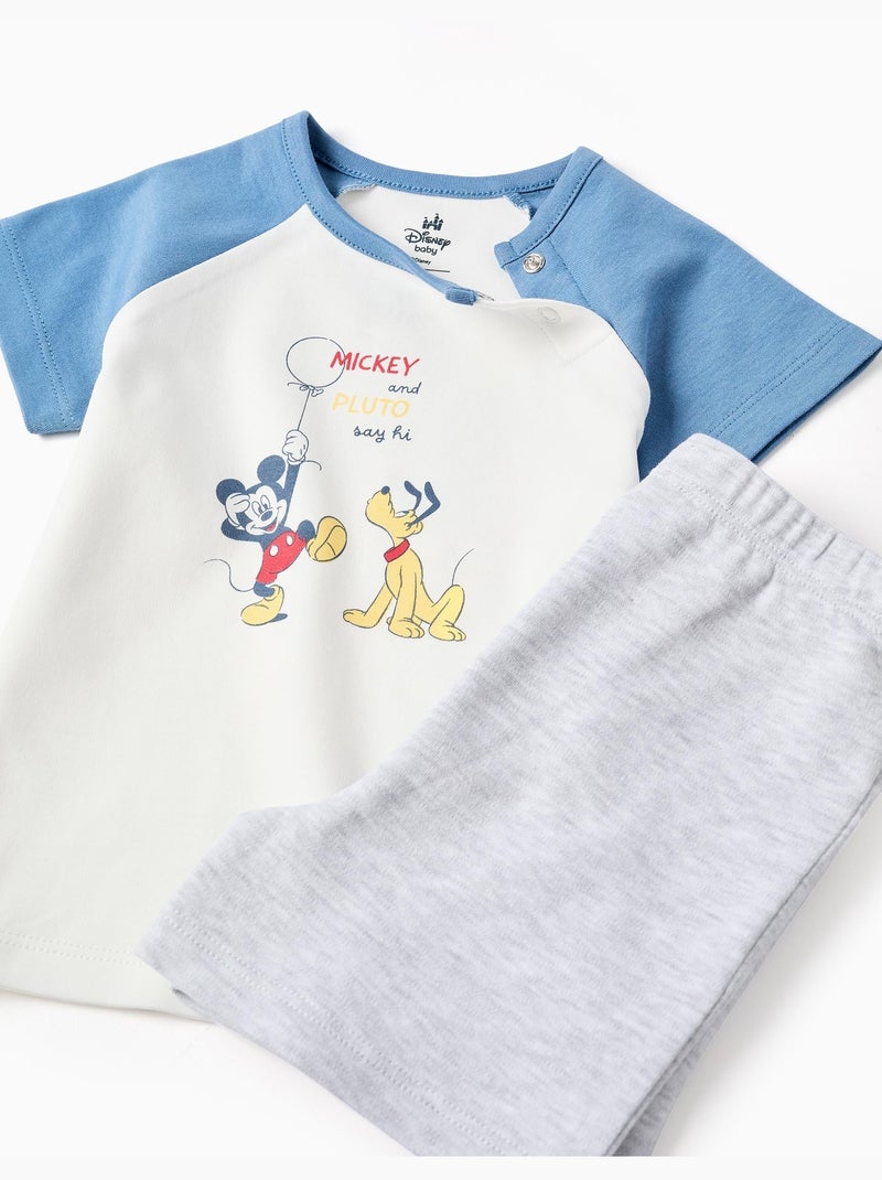 Pigiama corto in cotone con Mickey & Pluto Blu Blu - Kiabi