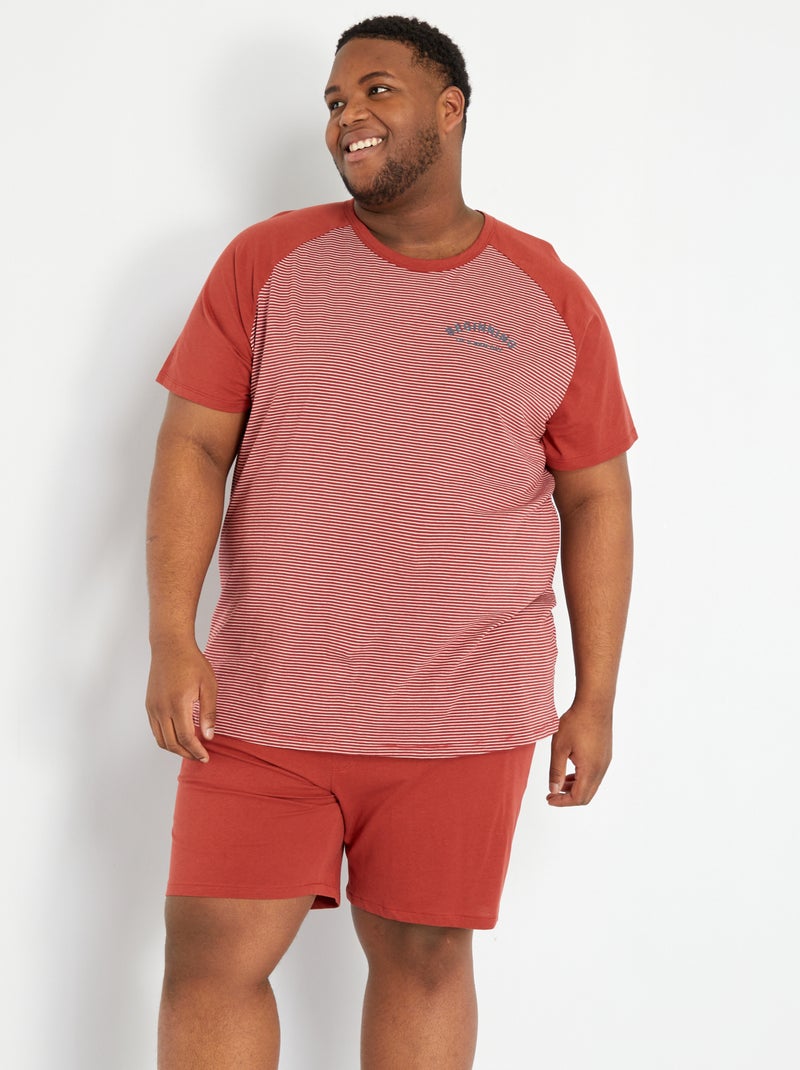 Pigiama corto in cotone ROSSO - Kiabi