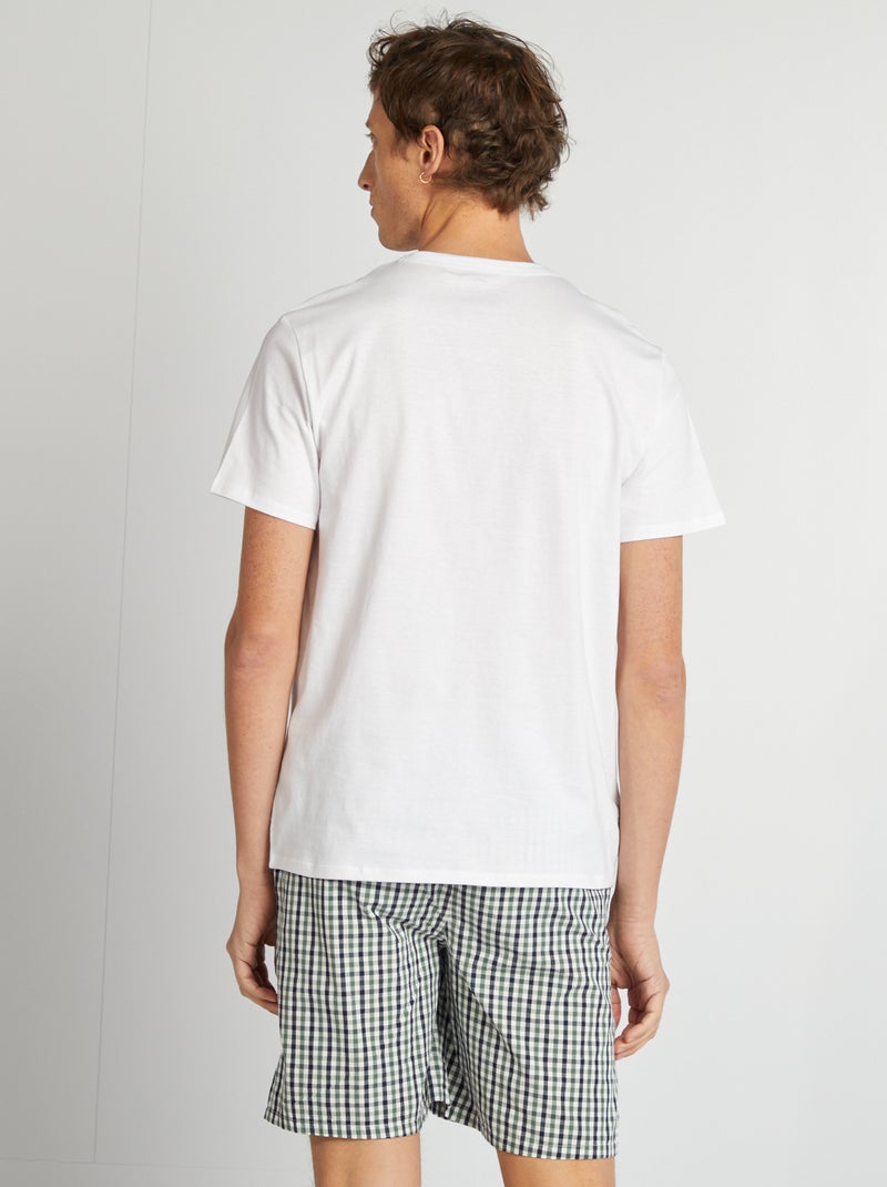 Pigiama corto in popeline - 2 pezzi BIANCO - Kiabi