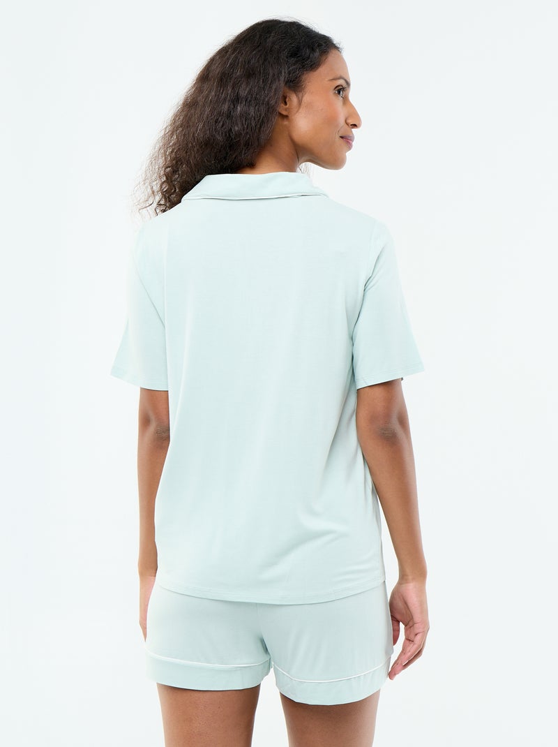 Pigiama corto in viscosa mélange - 2 pezzi Blu - Kiabi