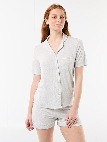 Pigiama corto in viscosa mélange - 2 pezzi