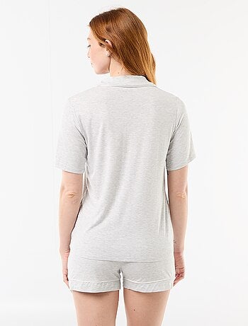 Pigiama corto in viscosa mélange - 2 pezzi