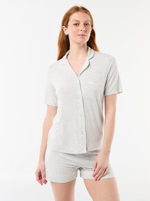 Pigiama corto in viscosa mélange - 2 pezzi - Kiabi