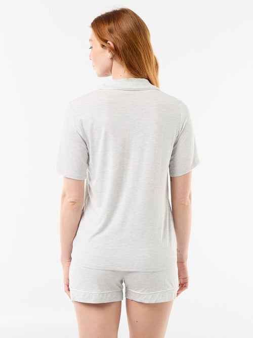 Pigiama corto in viscosa mélange - 2 pezzi - Kiabi