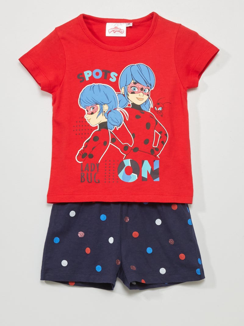 Pigiama corto 'Lady Bug' - 2 pezzi rosso/blu - Kiabi