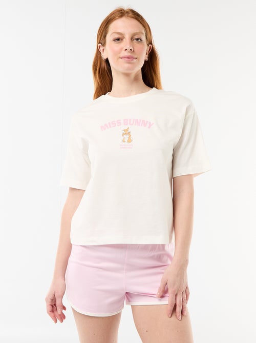 Pigiama corto 'Miss Bunny' - 2 pezzi - Kiabi