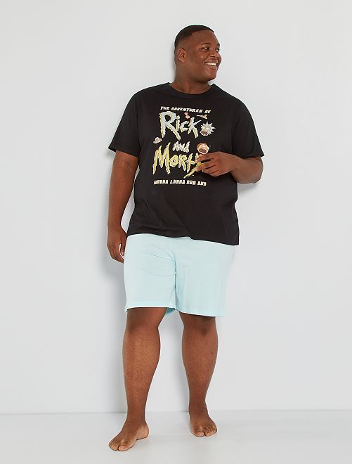 Pigiama corto 'Rick e Morty' - nero/blu - Kiabi - 23.00€