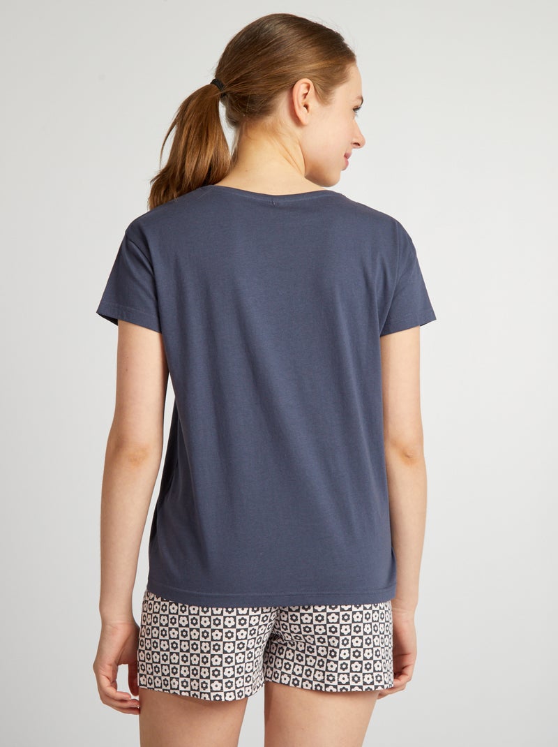 Pigiama corto scritta fantasia - 2 pezzi GRIGIO - Kiabi