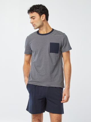 Pigiama corto shorts + t-shirt - 2 tasche