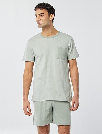 Pigiama corto shorts + t-shirt - 2 tasche
