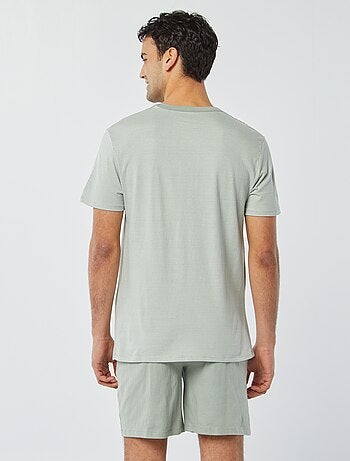 Pigiama corto shorts + t-shirt - 2 tasche