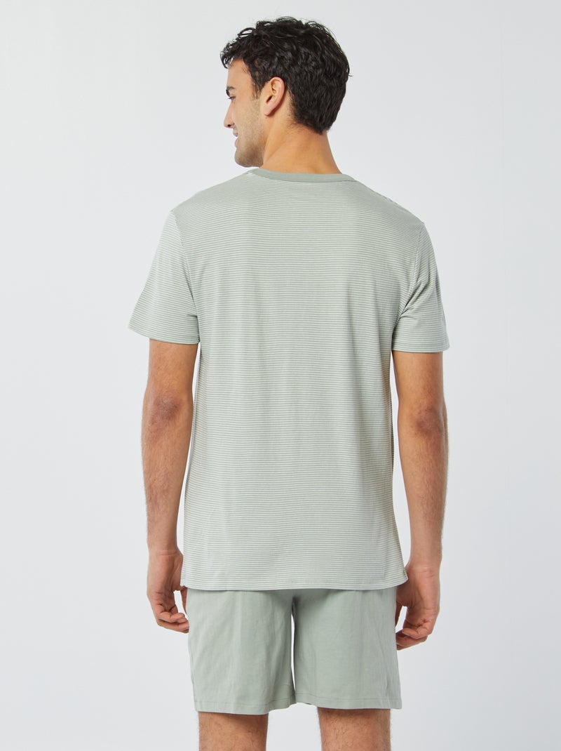 Pigiama corto shorts + t-shirt - 2 tasche VERDE - Kiabi