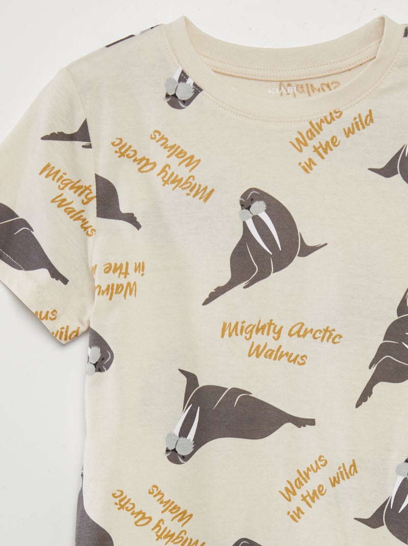 Pigiama corto stampato - 2 pezzi BIANCO - Kiabi