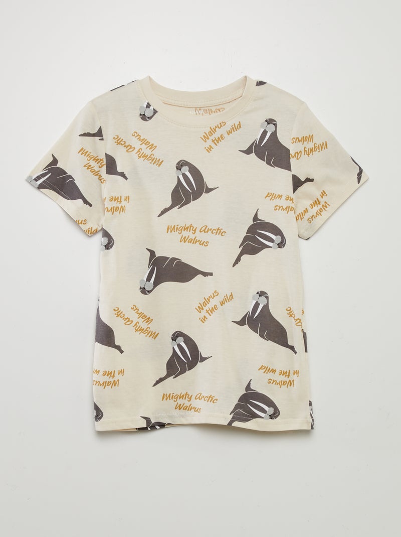 Pigiama corto stampato - 2 pezzi BIANCO - Kiabi