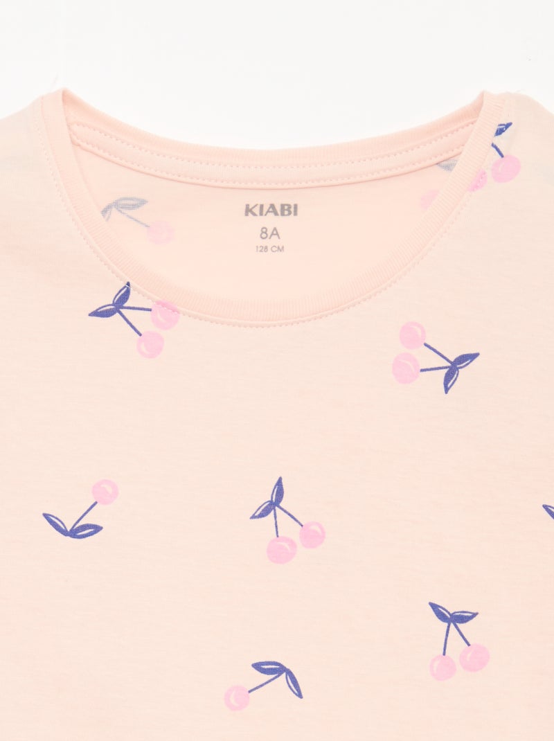 Pigiama corto stampato - 2 pezzi Rosa - Kiabi
