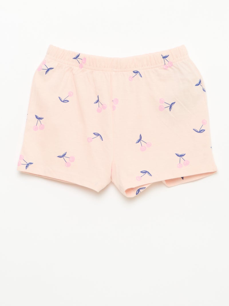 Pigiama corto stampato - 2 pezzi Rosa - Kiabi