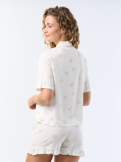 Pigiama corto stampato in voile di cotone - 2 pezzi - Kiabi