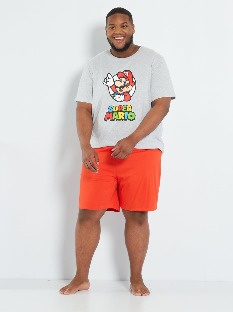 Pigiama corto 'Super Mario' 2 pezzi grigio rosso - Kiabi