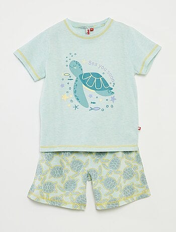 Pigiama corto t-shirt con stampa + shorts - 2 pezzi