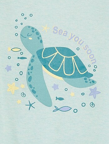 Pigiama corto t-shirt con stampa + shorts - 2 pezzi