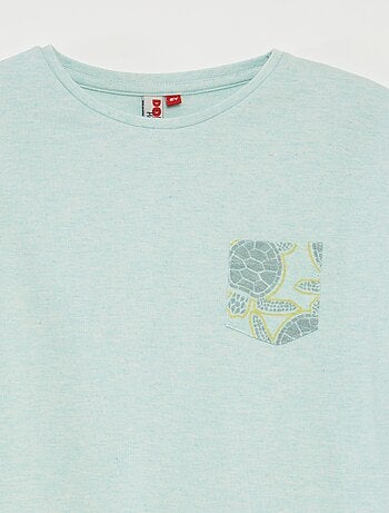 Pigiama corto t-shirt con tasca + shorts tinta unita - 2 pezzi