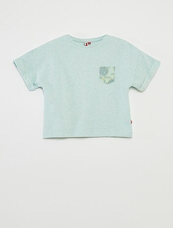 Pigiama corto t-shirt con tasca + shorts tinta unita - 2 pezzi