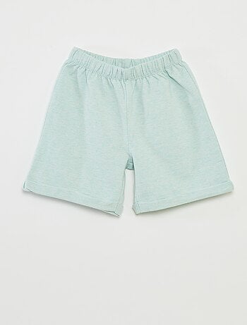 Pigiama corto t-shirt con tasca + shorts tinta unita - 2 pezzi