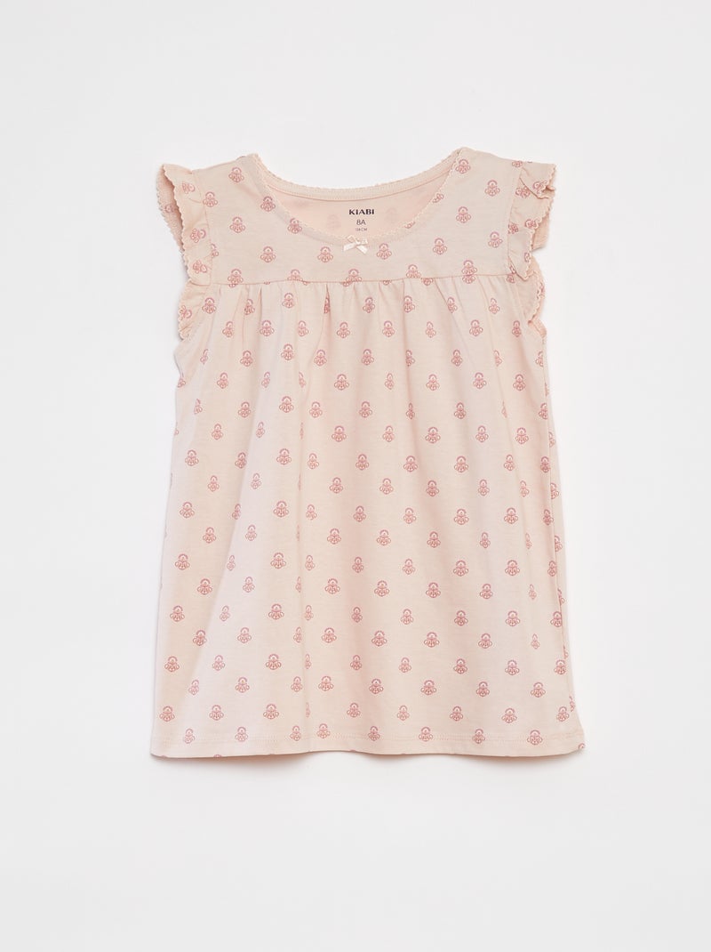 Pigiama corto t-shirt con volant + shorts - 2 pezzi ROSA - Kiabi