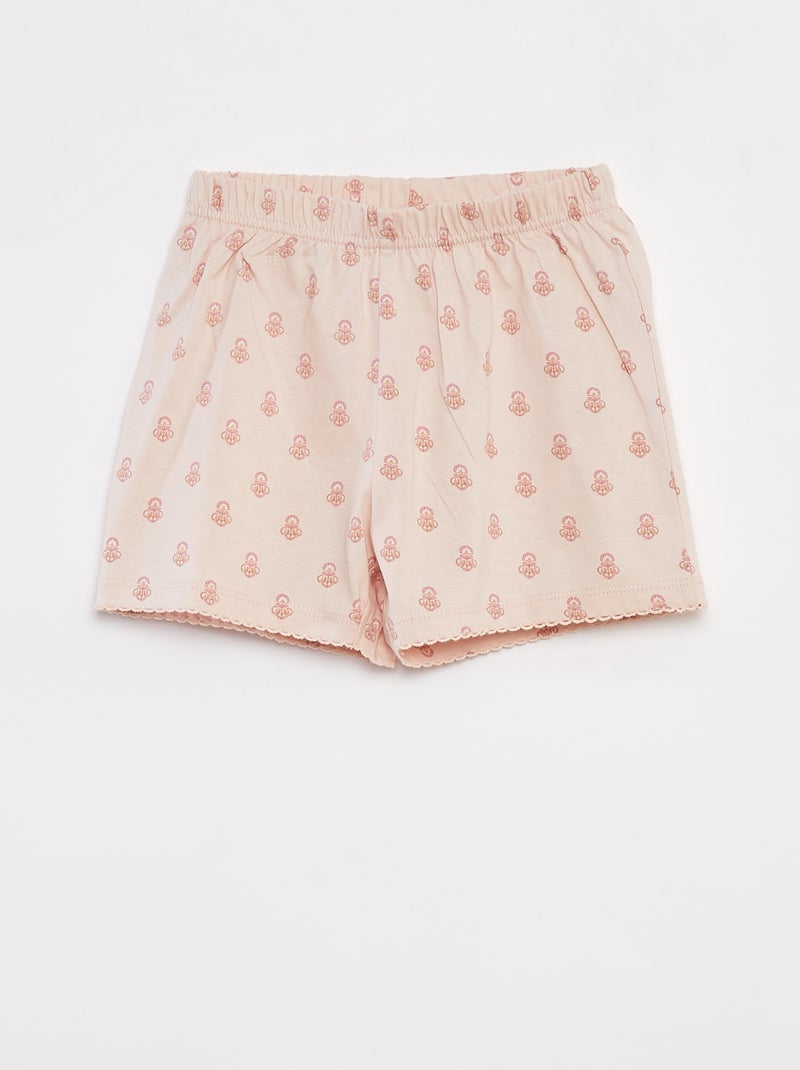 Pigiama corto t-shirt con volant + shorts - 2 pezzi ROSA - Kiabi