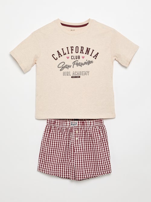 Pigiama corto t-shirt + pantaloncini - 2 pezzi - Kiabi Pigiama corto t-shirt + pantaloncini - 2 pezzi - Kiabi