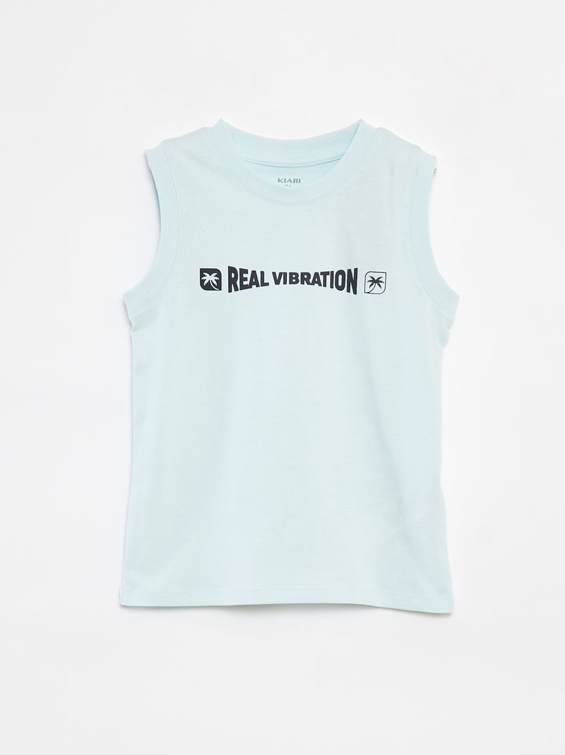 Pigiama corto t-shirt senza maniche + shorts - 2 pezzi BLU - Kiabi