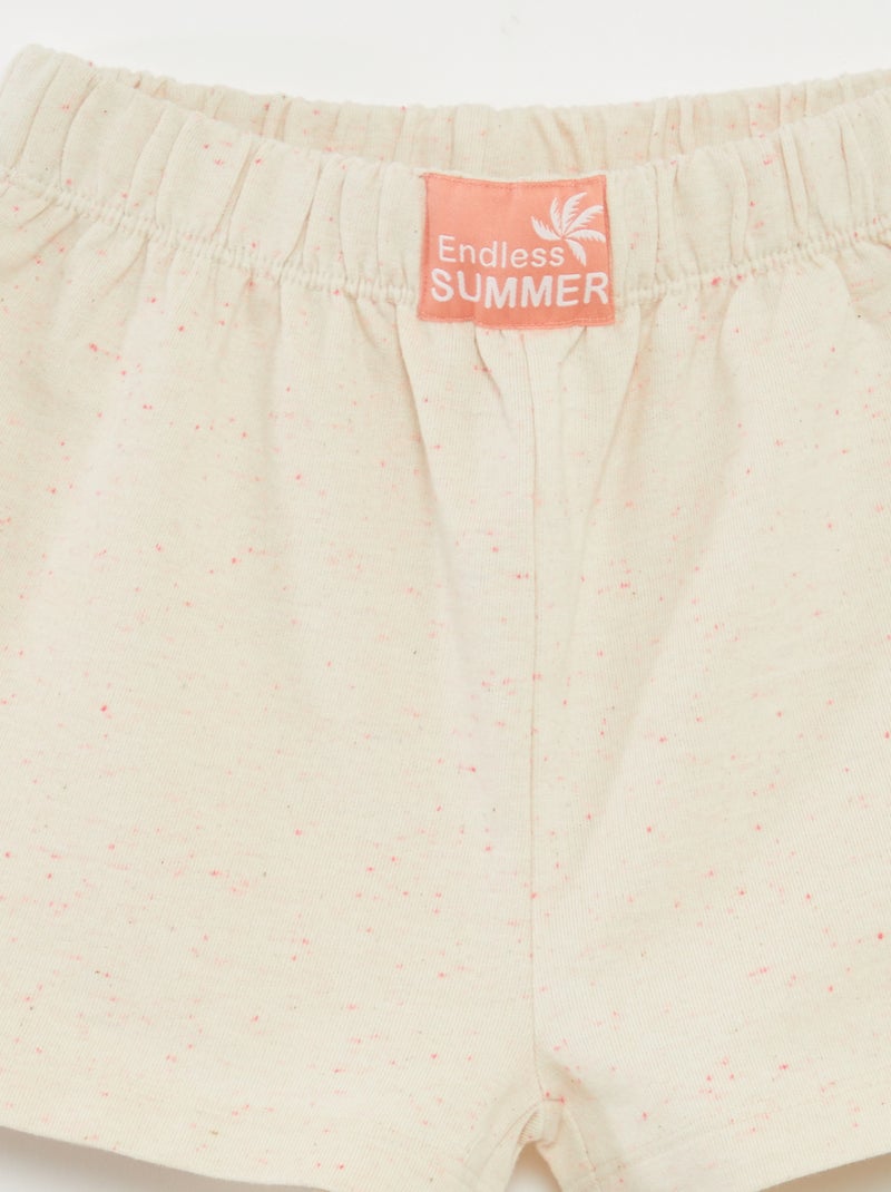 Pigiama corto t-shirt + shorts - 2 pezzi BEIGE - Kiabi