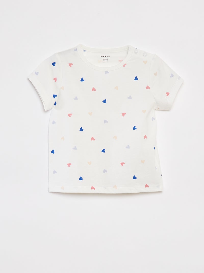 Pigiama corto t-shirt + shorts - 2 pezzi BIANCO - Kiabi