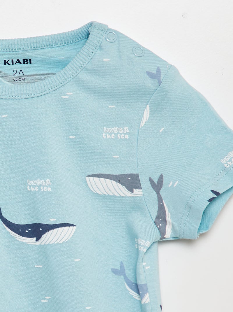 Pigiama corto t-shirt + shorts - 2 pezzi BLU - Kiabi
