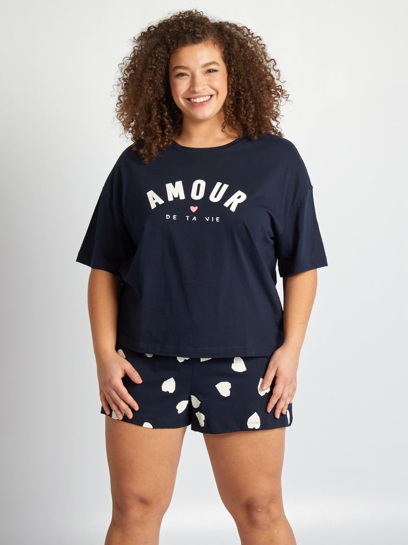 Pigiama corto t-shirt + shorts - 2 pezzi BLU - Kiabi