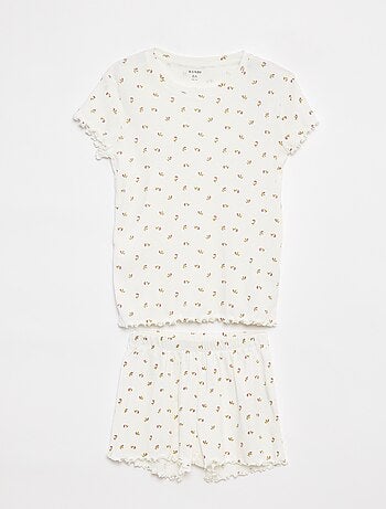 Pigiama corto t-shirt + shorts a coste - 2 pezzi
