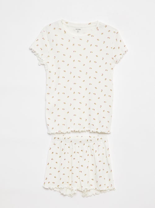Pigiama corto t-shirt + shorts a coste - 2 pezzi - Kiabi
