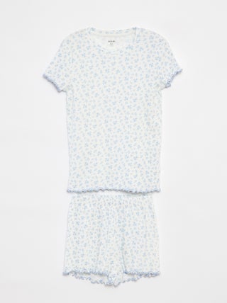 Pigiama corto t-shirt + shorts a coste - 2 pezzi