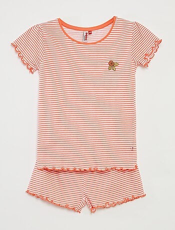 Pigiama corto t-shirt + shorts a righe - 2 pezzi
