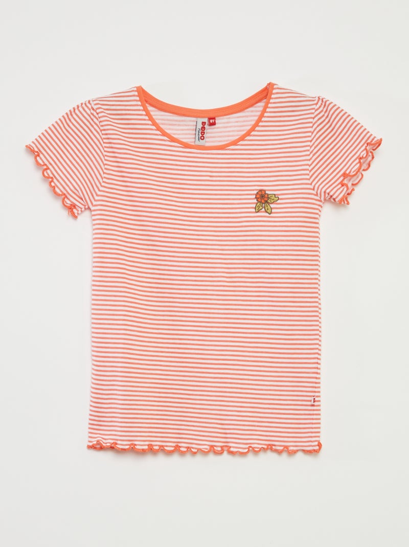 Pigiama corto t-shirt + shorts a righe - 2 pezzi ARANCIONE - Kiabi