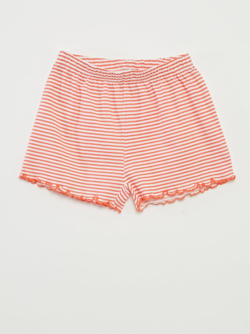 Pigiama corto t-shirt + shorts a righe - 2 pezzi ARANCIONE - Kiabi