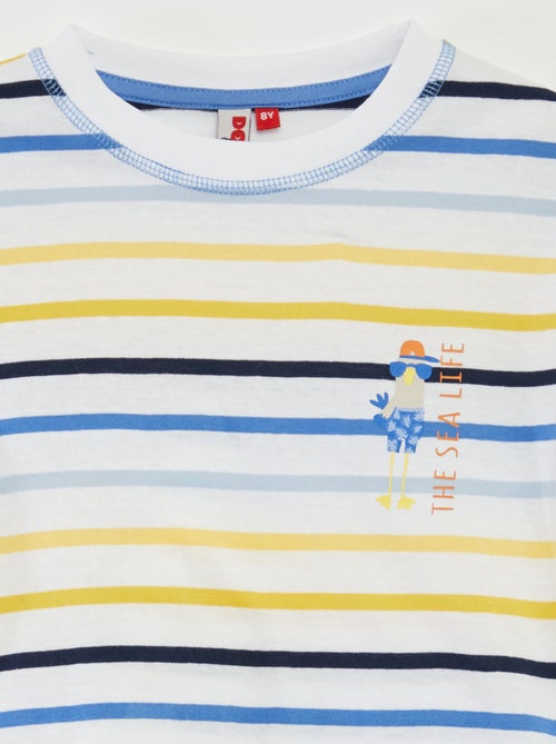 Pigiama corto t-shirt + shorts a righe - 2 pezzi - Kiabi