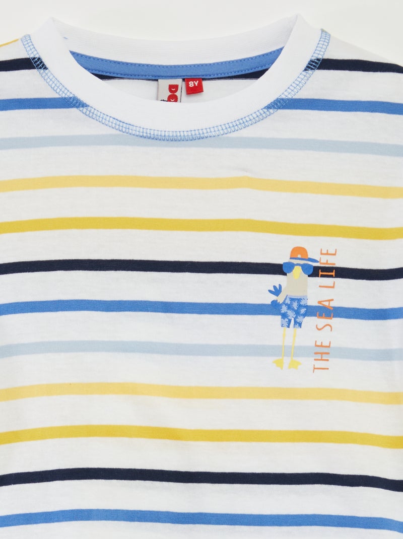 Pigiama corto t-shirt + shorts a righe - 2 pezzi BLU - Kiabi