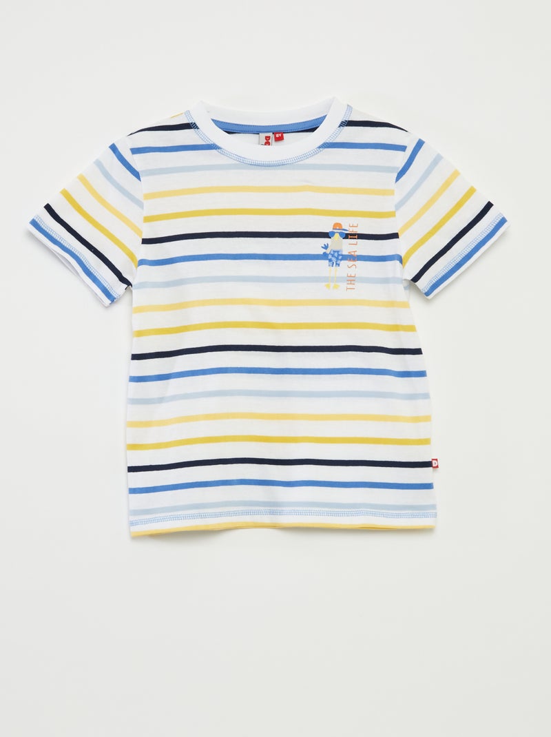 Pigiama corto t-shirt + shorts a righe - 2 pezzi BLU - Kiabi
