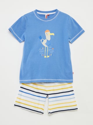 Pigiama corto t-shirt + shorts a righe - 2 pezzi